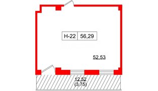 Помещение в ЖК Айди Политех, 56.29 м², 2 этаж