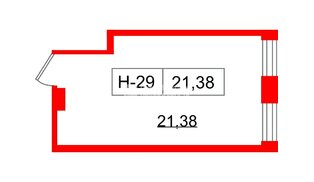 Помещение в ЖК Айди Политех, 21.38 м², 2 этаж