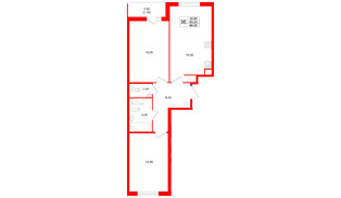 Квартира в ЖК Клюква.Парк, 2 комнатная, 66.9 м², 5 этаж