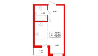Квартира в ЖК Клюква.Парк, студия, 28.4 м², 3 этаж
