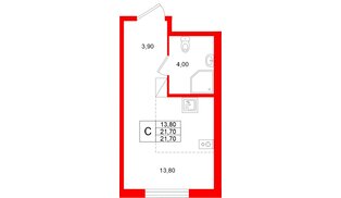 Квартира в ЖК Клюква.Парк, студия, 21.7 м², 8 этаж
