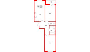 Квартира в ЖК Клюква.Парк, 2 комнатная, 65.8 м², 4 этаж
