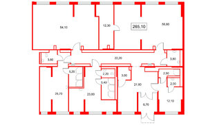 Помещение в ЖК Заречный парк, 265.1 м², 1 этаж