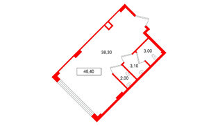 Помещение в ЖК Европейский парк, 46.4 м², 2 этаж