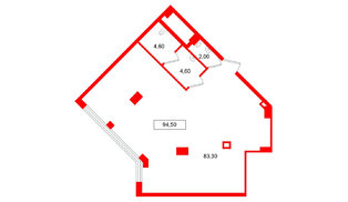 Помещение в ЖК Европейский парк, 94.5 м², 2 этаж