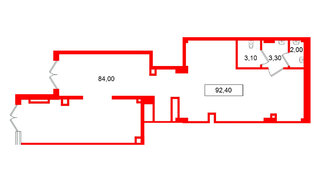 Помещение в ЖК Европейский парк, 92.4 м², 1 этаж