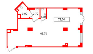 Помещение в ЖК Европейский парк, 72 м², 2 этаж