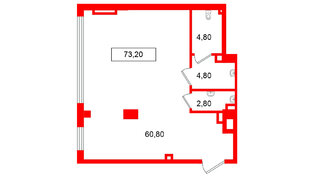 Помещение в ЖК Европейский парк, 73.2 м², 2 этаж