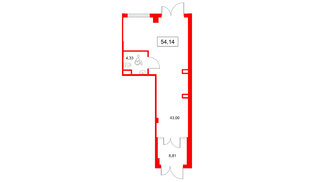 Помещение в ЖК Охтинские высоты, 54.14 м², 1 этаж