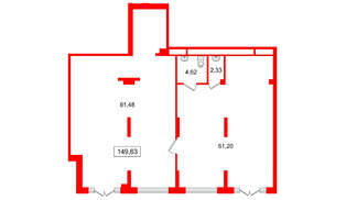 Помещение в ЖК Цивилизация на Неве, 149.63 м², 1 этаж