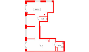Помещение в ЖК Цивилизация на Неве, 88.75 м², 1 этаж