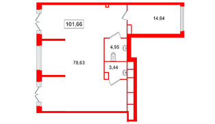 Помещение в ЖК Цивилизация на Неве, 101.66 м², 1 этаж