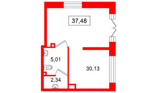 Помещение в ЖК Цивилизация на Неве, 37.48 м², 1 этаж