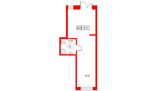 Помещение в ЖК Город спутник Южный., 43.41 м², 1 этаж