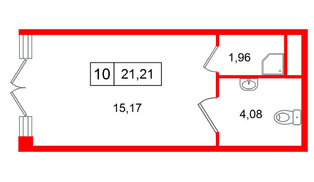 Помещение в ЖК Дворцовый фасад коммерческое, 21.21 м², 1 этаж