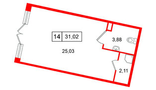 Помещение в ЖК «Дворцовый фасад╗, 31.02 м², 1 этаж