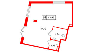 Помещение в ЖК «Дворцовый фасад╗, 43.92 м², 1 этаж