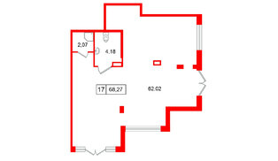 Помещение в ЖК «Дворцовый фасад╗, 68.27 м², 1 этаж
