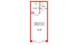 Помещение в ЖК «Дворцовый фасад╗, 27.25 м², 1 этаж