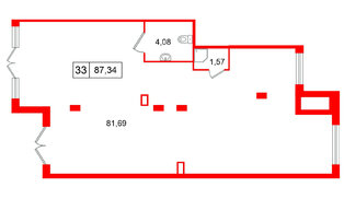 Помещение в ЖК Дворцовый фасад коммерческое, 87.34 м², 1 этаж