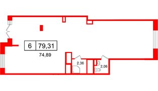 Помещение в ЖК Универ Сити, 79.31 м², 1 этаж