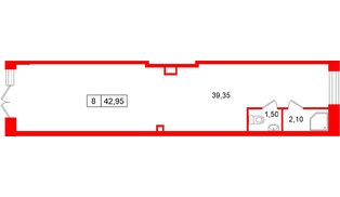 Помещение в ЖК Универ Сити, 42.95 м², 1 этаж