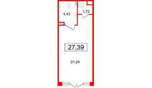 Помещение в ЖК «Дворцовый фасад», 27.39 м², 1 этаж