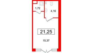 Помещение в ЖК «Дворцовый фасад», 21.25 м², 1 этаж