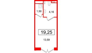 Помещение в ЖК «Дворцовый фасад», 19.25 м², 1 этаж