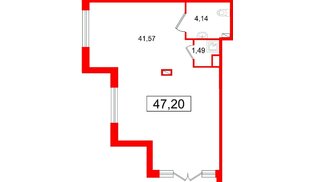 Помещение в ЖК «Дворцовый фасад», 47.2 м², 1 этаж
