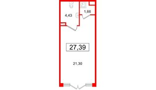 Помещение в ЖК «Дворцовый фасад», 27.39 м², 1 этаж