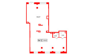Помещение в ЖК Парадный ансамбль, 109.85 м², 1 этаж