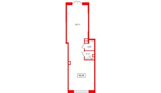 Помещение в ЖК Парадный ансамбль, 55.29 м², 1 этаж