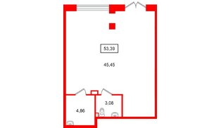 Помещение в ЖК Парадный ансамбль, 53.39 м², 1 этаж