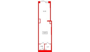 Помещение в ЖК Парадный ансамбль, 39.7 м², 1 этаж