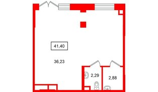 Помещение в ЖК Парадный ансамбль, 41.4 м², 1 этаж