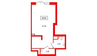 Помещение в ЖК Парадный ансамбль, 38.63 м², 1 этаж