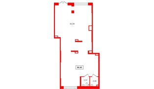 Помещение в ЖК Парадный ансамбль, 86.85 м², 1 этаж