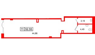 Помещение в ЖК Сэтл Ривьера, 52.55 м², 1 этаж