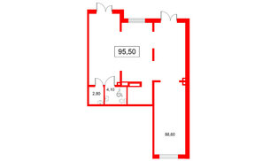 Помещение в ЖК Пулково Lake., 95.5 м², 1 этаж