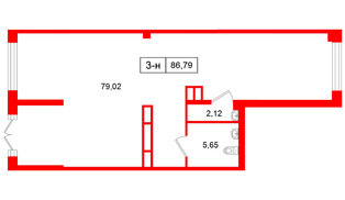 Помещение в ЖК Цивилизация на Неве, 86.79 м², 1 этаж