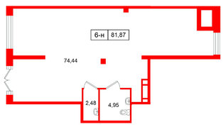 Помещение в ЖК Цивилизация на Неве, 81.87 м², 1 этаж