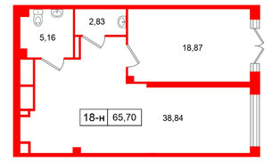 Помещение в ЖК Цивилизация на Неве, 65.7 м², 1 этаж