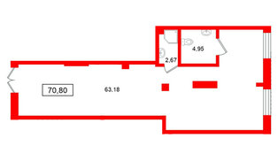 Помещение в ЖК Морская миля, 70.8 м², 1 этаж