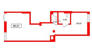 Помещение в ЖК Морская миля, 66.01 м², 1 этаж