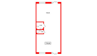 Помещение в ЖК Морская миля, 114.44 м², 1 этаж