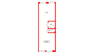 Помещение в ЖК Морская миля, 79.84 м², 1 этаж