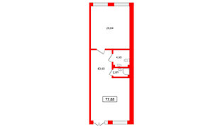 Помещение в ЖК Морская миля, 77.88 м², 1 этаж