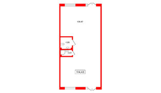 Помещение в ЖК Морская миля, 114.43 м², 1 этаж