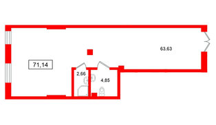 Помещение в ЖК Морская миля, 71.14 м², 1 этаж